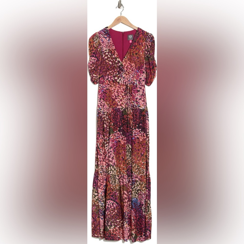 Vince Camuto - Shirred Sleeve Chiffon Tiered Maxi Dress - NWT - Size 2 - Picture 3 of 9